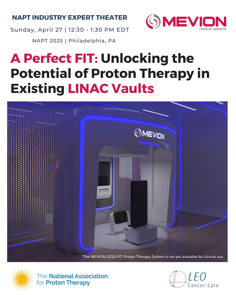 Mevion Medical (@mevionmedical) on Twitter photo :📢 Mevion is heading to #NPC2025 in Philly, April 26-28! Join our luncheon on April 27, 12:30-1:30 PM to learn about:
✅ Expanding #protontherapy access
✅ Integrating proton tech into LINAC vaults
✅ Benefits of upright patient positioning w/ <a href="/Leo_Cancer_Care/">Leo Cancer Care</a>
See you there! :📢 Mevion is heading to #NPC2025 in Philly, April 26-28! Join our luncheon on April 27, 12:30-1:30 PM to learn about:
✅ Expanding #protontherapy access
✅ Integrating proton tech into LINAC vaults
✅ Benefits of upright patient positioning w/ <a href="/Leo_Cancer_Care/">Leo Cancer Care</a>
See you there!