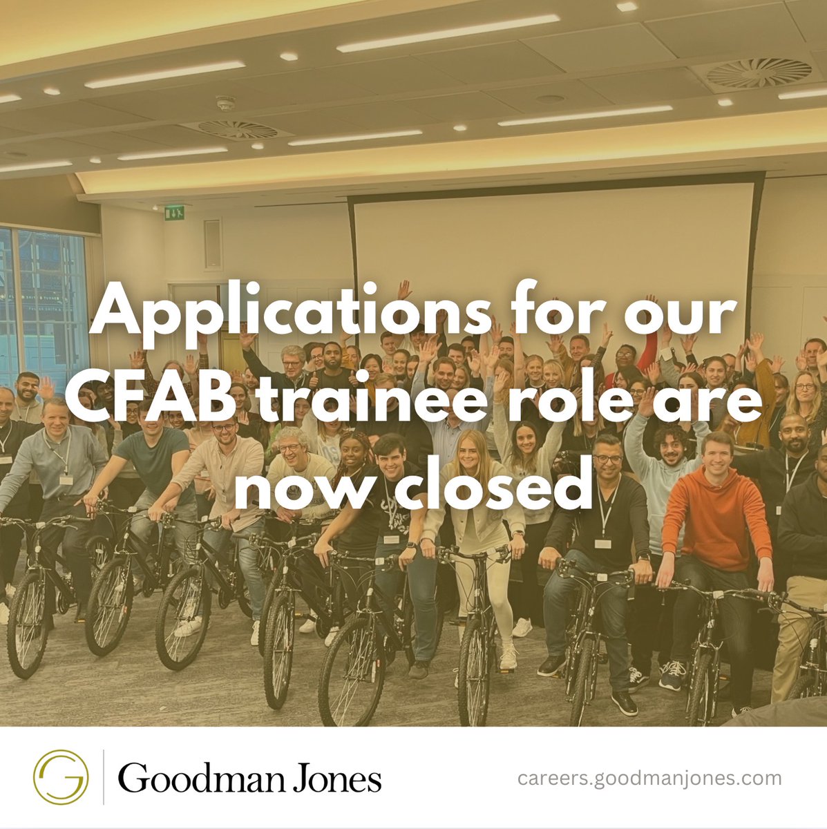 📣 Applications for Our CFAB Trainee Role Are Now Closed!

Everyone who applied will hear from us with the outcome of their application on or before Friday 4th April 2025.

#CFAB #AccountingCareers #GoodmanJones #EarlyCareers #ThankYou