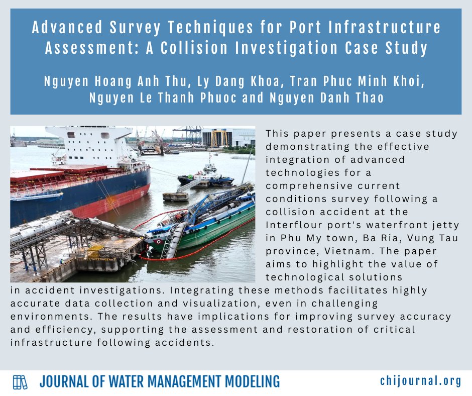 Visit chijournal.org for this collision investigation case study: "Advanced Survey Techniques for Port Infrastructure Assessment: A Collision Investigation Case Study" by Nguyen Hoang Anh Thu, Ly Dang Khoa, Tran Phuc Minh Khoi, Nguyen Le Thanh Phuoc, and Nguyen Danh Thao