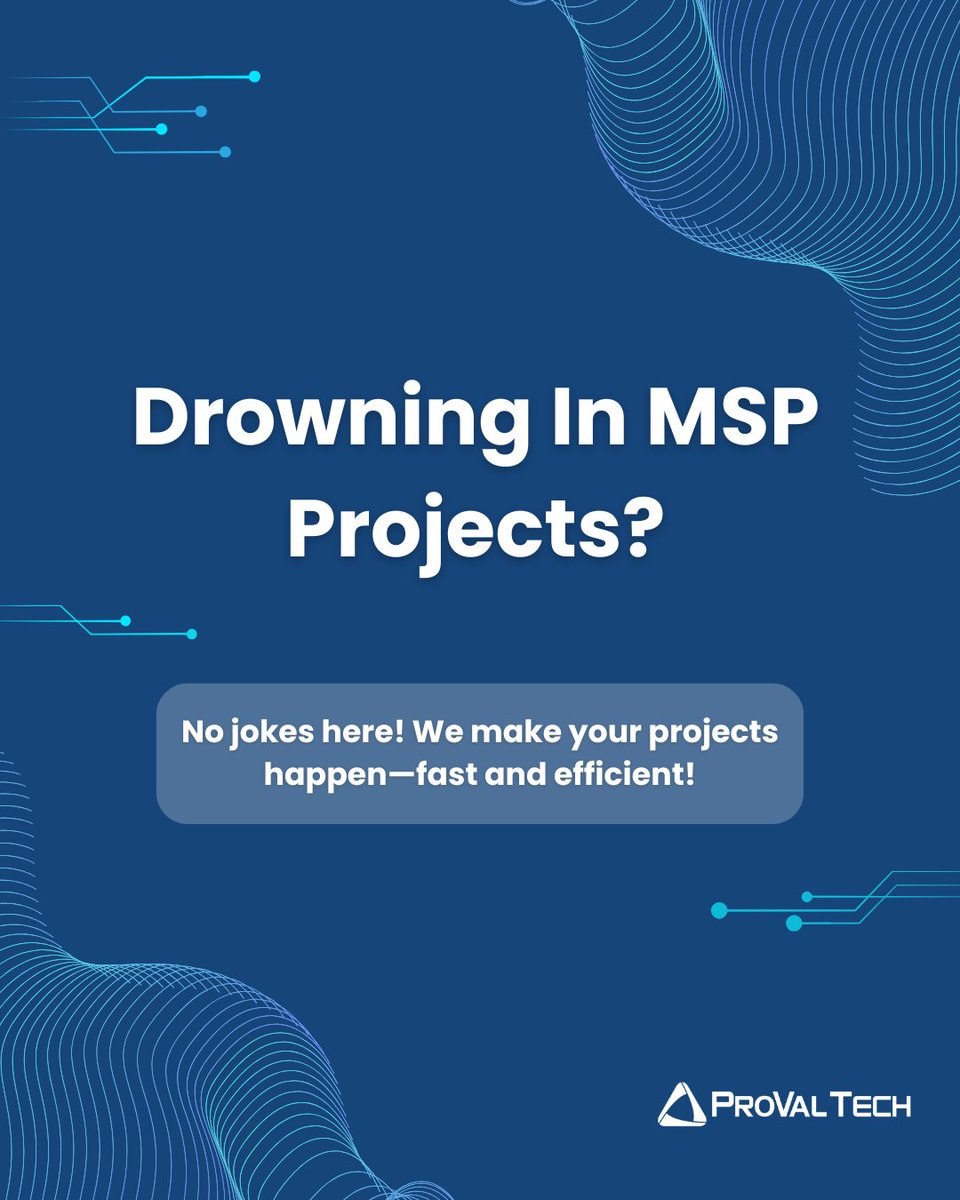provaltech's tweet image. No April Fools' here—just seamless MSP project solutions! 
Let us handle your toughest tasks and get your projects done right. 💻🚀
#AprilFools #MSPProjects #ProValTech #EfficientMigrations #TechSolutions #ProjectServices