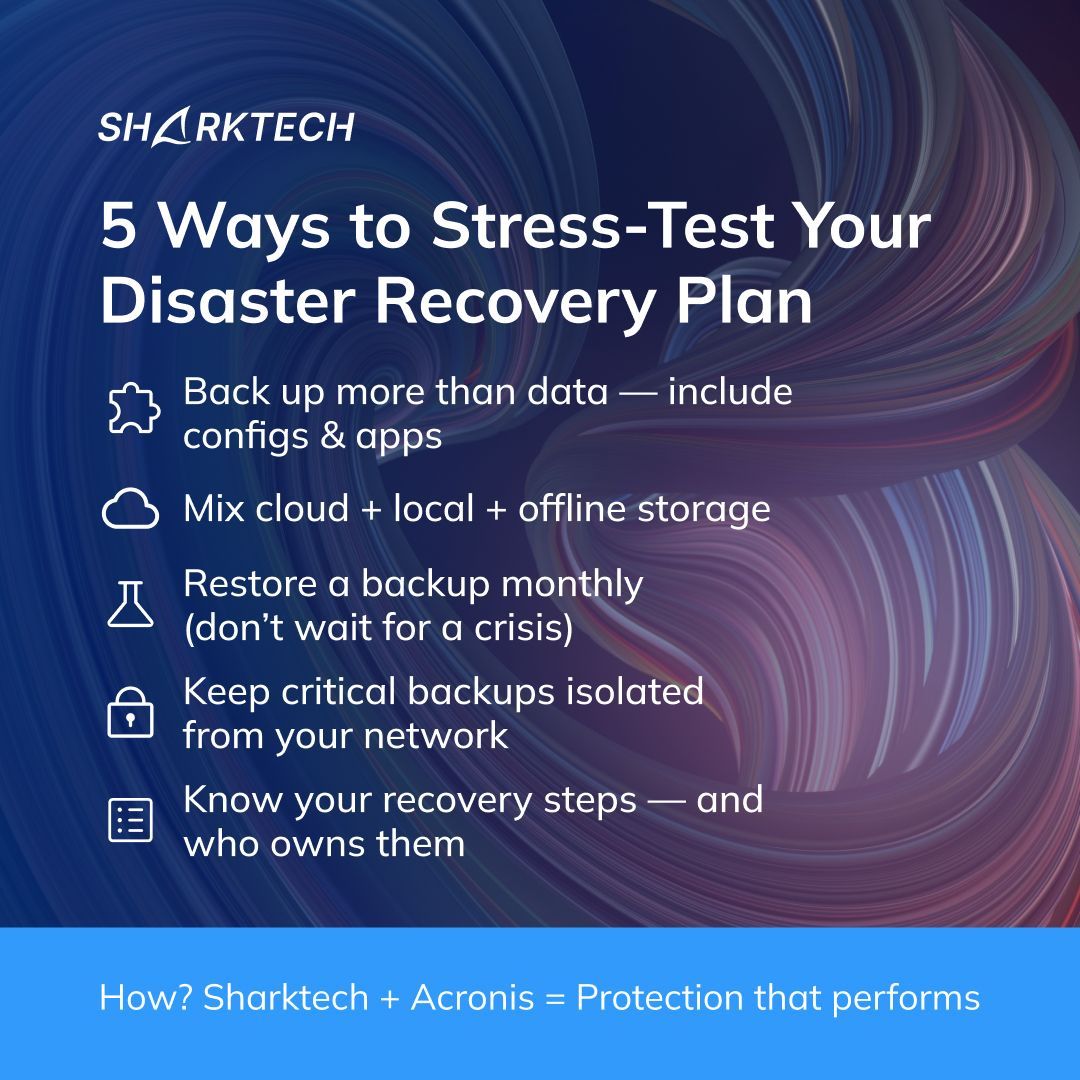 Yesterday was World Backup Day, emphasizing the need for a solid backup strategy. A failed backup can harm your data and reputation. With Sharktech and Acronis, safeguard your business and brand. Here are tips for reliable backups! 🦈👍

#cloud #DataProtection #DataSecurity