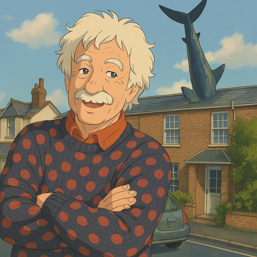 Bill Heine at the Headington Shark House.