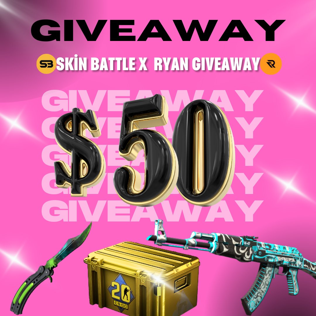 Ryan Giveaway (@ryanngiveaway) on Twitter photo 🎁 $50,00 GIVEAWAY 🎁
To enter:
✅Retweet & Like,
✅Follow: <a href="/SkinbattleGG/">Skinbattle</a>, <a href="/ryanngiveaway/">Ryan Giveaway</a>
✅Tag a friend.
🍀Good Luck!
⏰Ends in 1 days!
#CS2 #CS2Giveaway #Giveaway 🎁 $50,00 GIVEAWAY 🎁
To enter:
✅Retweet & Like,
✅Follow: <a href="/SkinbattleGG/">Skinbattle</a>, <a href="/ryanngiveaway/">Ryan Giveaway</a>
✅Tag a friend.
🍀Good Luck!
⏰Ends in 1 days!
#CS2 #CS2Giveaway #Giveaway