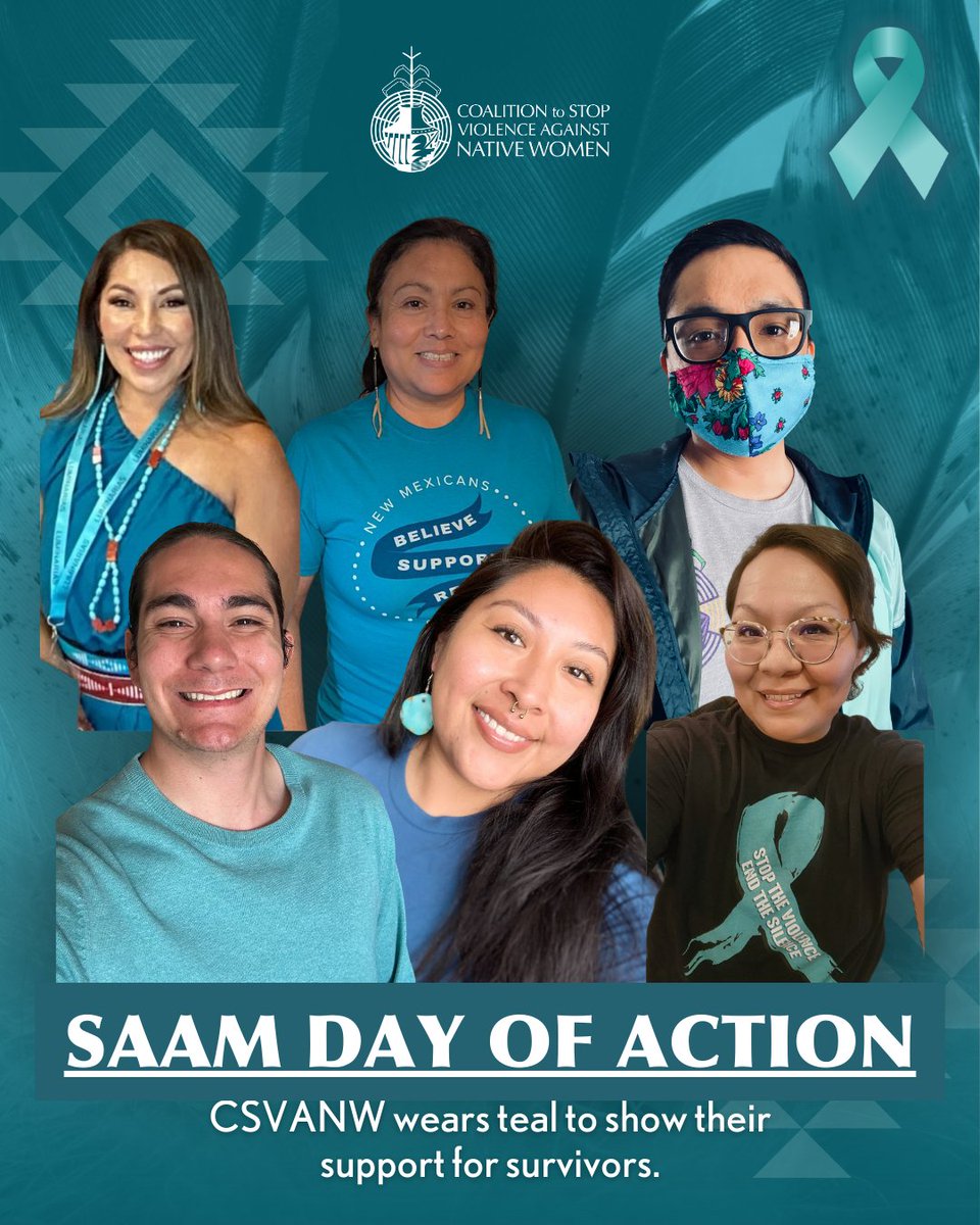 Today is #SAAMDayofAction 

CSVANW wears teal in solidarity with survivors. Raise awareness. Break the silence. You are not alone. 

#SupportSurvivors #SAAM2025