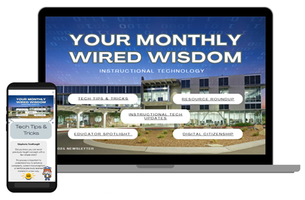 Connect to April's Wired for Wisdom Newsletter by your <a href="/SISD_InstrTech/">SISD Instructional Technology</a> department. #TeamSISD stay plugged in to learning. 💻 sisd1234.my.canva.site/april-newslett…