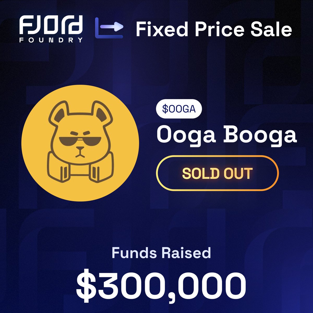 Fjord Foundry (@fjordfoundry) on Twitter photo Congrats to the <a href="/0xoogabooga/">Ooga Booga Foundation</a> community 🥂
Their $300k raise sold out in under 4 minutes.
TGE soon. Congrats to the <a href="/0xoogabooga/">Ooga Booga Foundation</a> community 🥂
Their $300k raise sold out in under 4 minutes.
TGE soon.