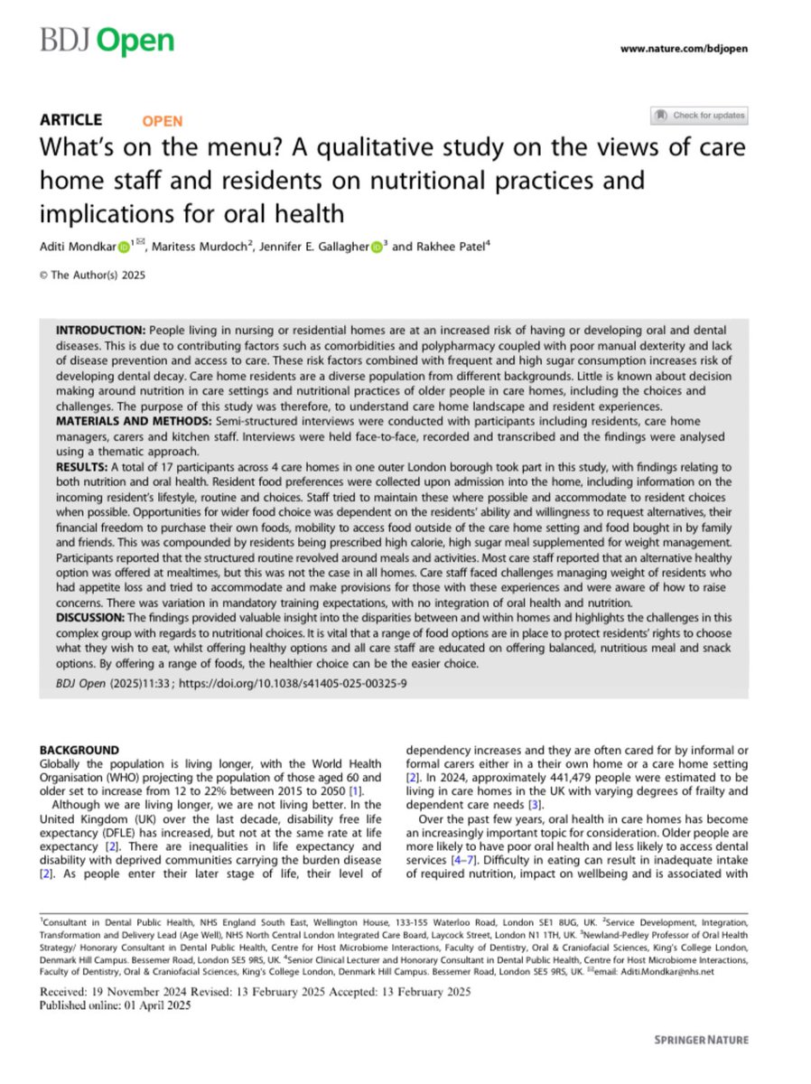 Rakhee Patel (@rakheepatel_bds) on Twitter photo There are some papers that take a long time to write up but the work is important to share and so we persist. Well done to Aditi Mondkar for publishing her work undertaken as a trainee in North Central London <a href="/HaringeyNCLICB/">NHS North Central London ICB – Haringey</a> <a href="/The_BDJ/">BDJ Portfolio</a> <a href="/kingsdentistry/">Dentistry, Oral & Craniofacial Sciences at King's</a> There are some papers that take a long time to write up but the work is important to share and so we persist. Well done to Aditi Mondkar for publishing her work undertaken as a trainee in North Central London <a href="/HaringeyNCLICB/">NHS North Central London ICB – Haringey</a> <a href="/The_BDJ/">BDJ Portfolio</a> <a href="/kingsdentistry/">Dentistry, Oral & Craniofacial Sciences at King's</a>