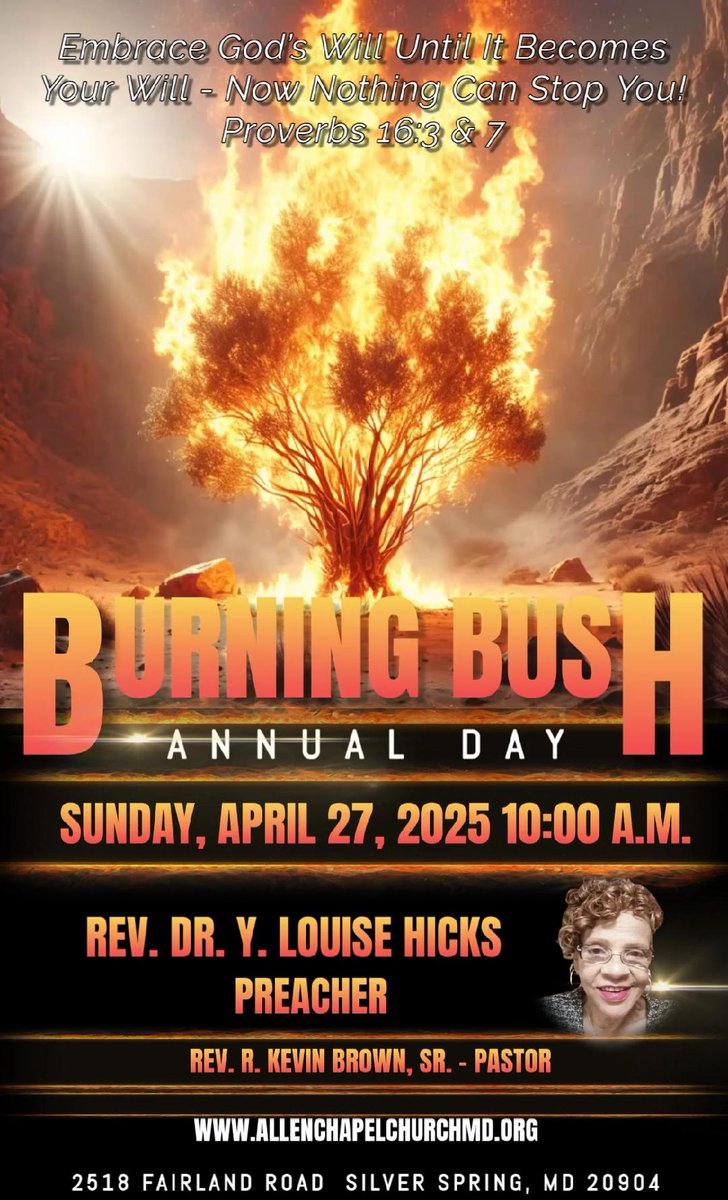 ACSSMD's tweet image. Please mark your calendar and join us for our Burning Bush Ministry's Annual Day as we celebrate "Embracing God's Will Until It Becomes Your Will-Now Nothing Can Stop You!" #blessingsawaityou!