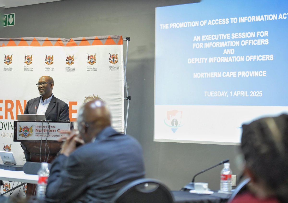 [INFORMATION REGULATOR EMPOWERS THE NORTHERN CAPE GOVERNMENT TO COMPLY WITH POPIA AND PAIA]📍

The Information Regulator today conducted a capacity-building training session for Information Officers and Deputy Information Officers in the Province on the Protection of Personal