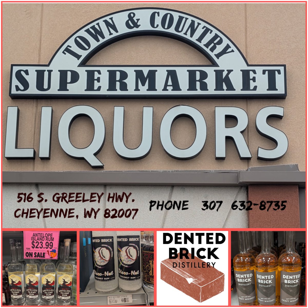 DentedBrick's tweet image. If you're planning a road trip or simply craving a distinctive drink, don't miss the chance to visit Town &amp;amp; Country Supermarket Liquors in Cheyenne, Wyoming. They have a promotion on Antelope Island Rum right now.