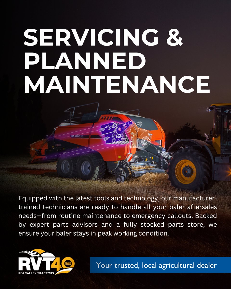 RVTractors's tweet image. 🔧 Prepare Your KUHN Baler for the Season! 🌾

With KUHN-trained technicians and a fully stocked parts department, we’ll keep your machine performing at its best when you need it most.  

📞 Book your service today! @KUHN_UK #KUHN #RVTService #KUHN #Service #ReaValleyTractors