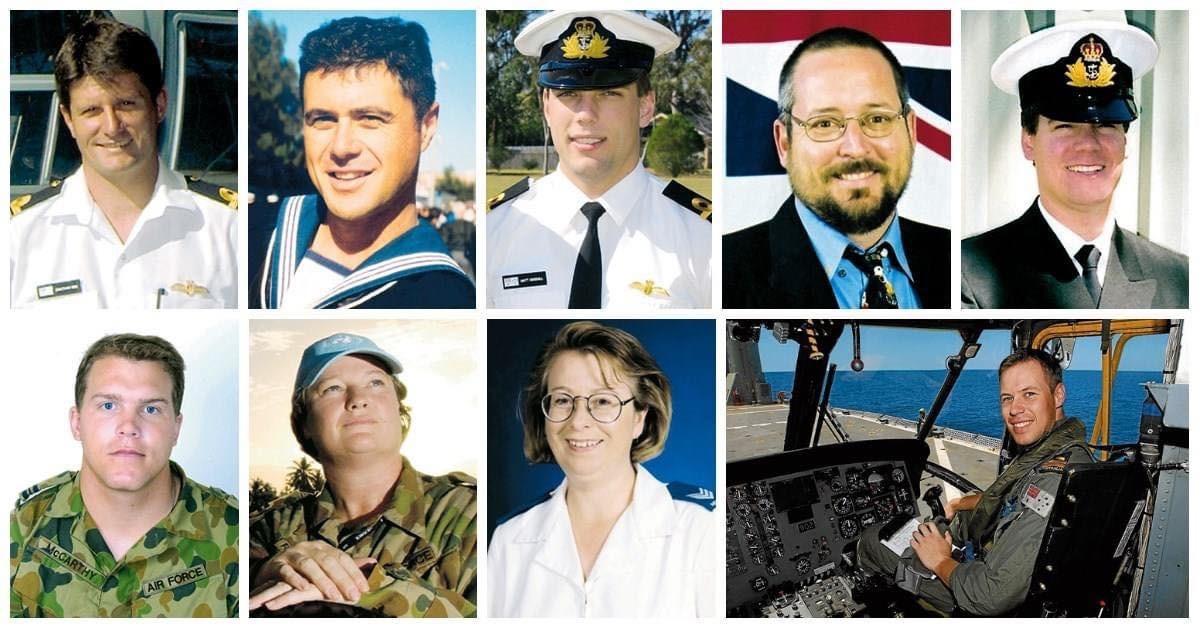 Today marks the 20th anniversary of the crash of #AusNavy Sea King helicopter ‘Shark 02’ during a humanitarian mission on the Indonesian island, Nias.  

9 ADF members were killed: 6 from Navy &amp; 3 from Air Force. 2 ADF members survived.

We will never forget this tragedy. 🕊