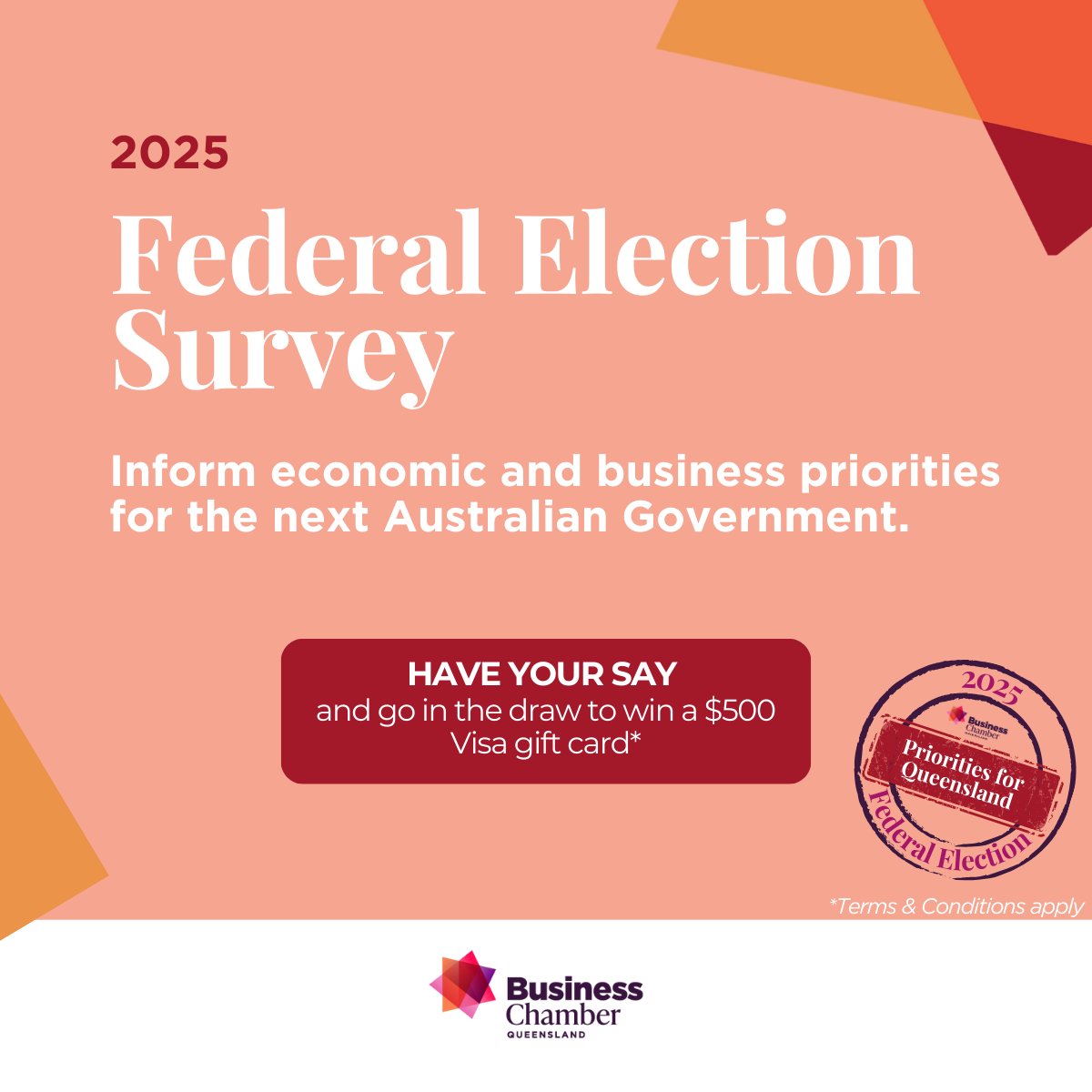 With the Federal Election date set, now is your chance to put your business needs front and centre of the debate. Plus, you'll go in the draw to win a $500 Visa gift card! Complete the survey here: surveymonkey.com/r/FedElection2…