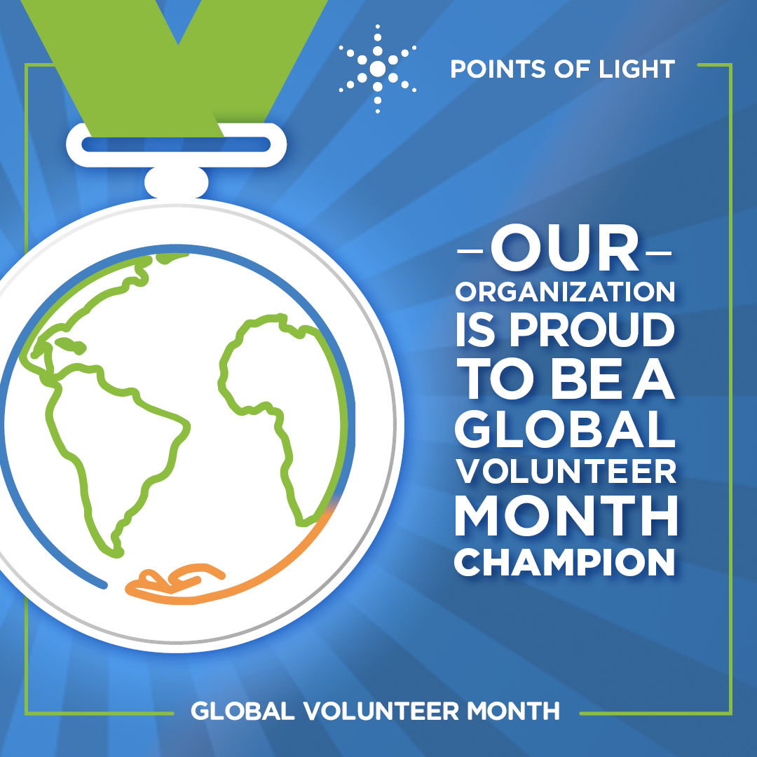 We’re proud to be a #GlobalVolunteerMonth Champion!🌍Join us in celebrating the power of volunteering and amplifying the spirit of service that drives real, lasting impact in communities around the world. Together, we make a difference: pointsoflight.org/gvm #PointsofLight