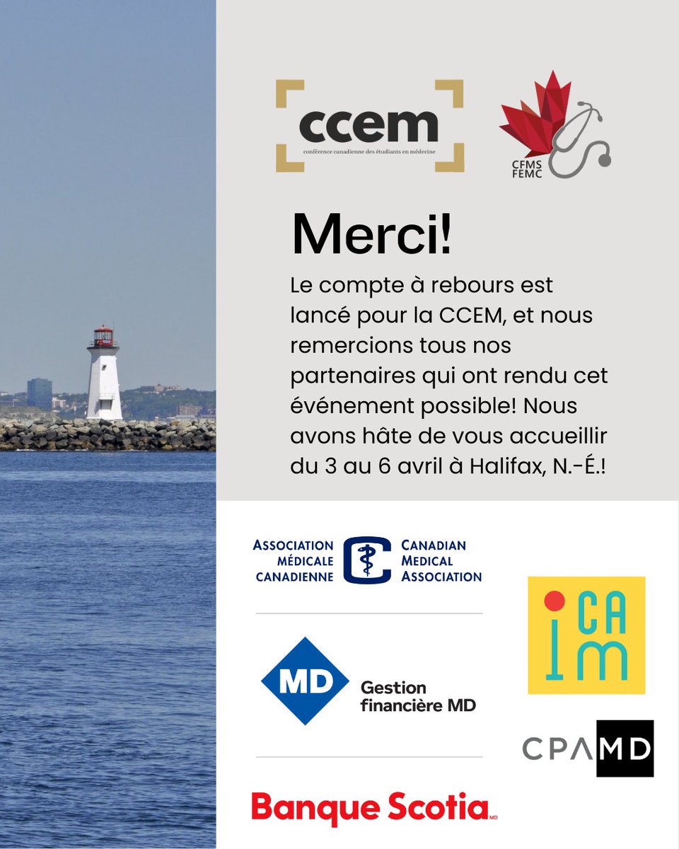 Canadian Medical Students (@cfmsfemc) on Twitter photo 📣 The countdown is on for CMSC 2025 in Halifax, April 3–6! Huge thanks to our amazing partners who make it all possible! 🙌
📣 Le compte à rebours est lancé pour la CMSC 2025 à Halifax, du 3 au 6 avril! Merci à nos formidables partenaires! 🙌
#CMSC2025 #CCEM2025 📣 The countdown is on for CMSC 2025 in Halifax, April 3–6! Huge thanks to our amazing partners who make it all possible! 🙌
📣 Le compte à rebours est lancé pour la CMSC 2025 à Halifax, du 3 au 6 avril! Merci à nos formidables partenaires! 🙌
#CMSC2025 #CCEM2025