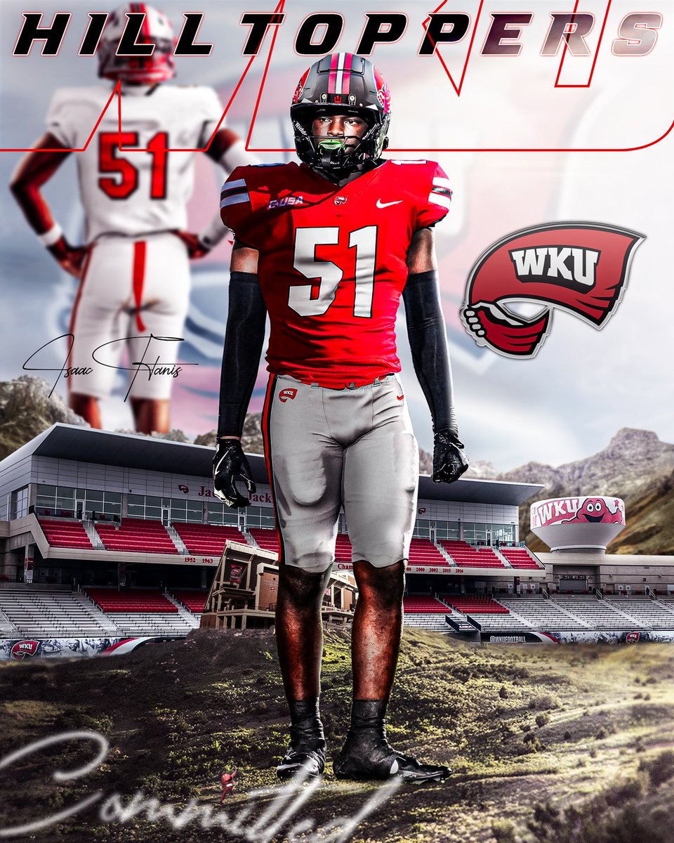 Excited to announce my commitment to Western Kentucky University!!!🔴⚪️
<a href="/D2Dperformance/">Mike Smith</a> <a href="/PORTERSPLACE/">DARYL PORTER</a> <a href="/ahspatfootball/">American Heritage Football</a> <a href="/CoachThurm87/">Coach Jarae Thurmond</a> <a href="/CoachLindsey/">Jimmy Lindsey</a> <a href="/coachk_93/">KaRon White</a> <a href="/CoachDBrown27/">Coach Von Brown</a> <a href="/WKURecruiting/">WKU Football Recruiting</a> <a href="/WKUFootball/">WKU Football</a> <a href="/Rivals/">Rivals</a> <a href="/JohnGarcia_Jr/">John Garcia, Jr.</a> <a href="/On3sports/">On3</a> <a href="/247Sports/">247Sports</a> 
#AGTG