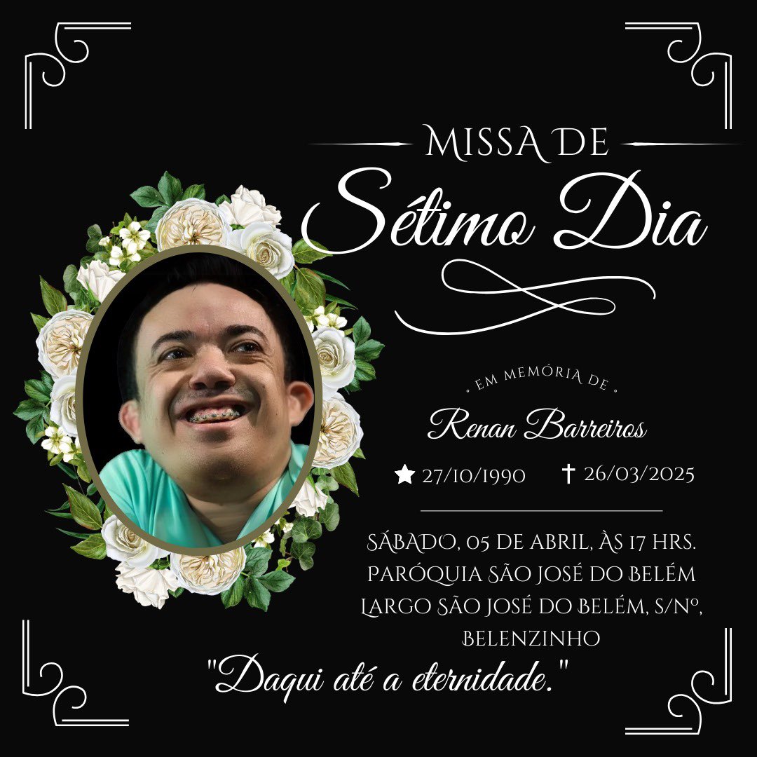 pra quem quiser/puder prestar uma última homenagem ao <a href="/RenanBarreiros/">Renan Barreiros</a> 🥹🤍