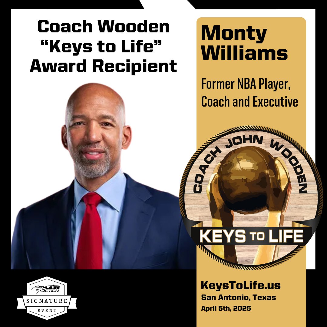 🌟 Attention San Antonio! 🌟

🏀 Are you in town for the Men's Basketball Championship? 🏆 Don't miss the chance to start your day with inspiration and wisdom at the Coach Wooden "Keys to Life" Breakfast this Saturday, April 5th! 🍽️

🎟️ Reserve Your Seat: keystolife.us