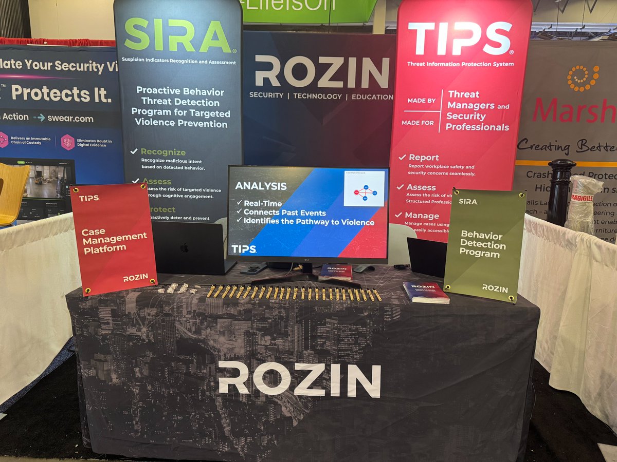 Rozin_Security's tweet image. We’re proud to exhibit at the ISC West event in Las Vegas this week. The Rozin booth is set up and ready to go! If you are at the conference, please stop by booth #31088 to connect! 

#ISCWest
#TargetedViolencePrevention
#TIPS 
#RozinSecurity
#SIRA