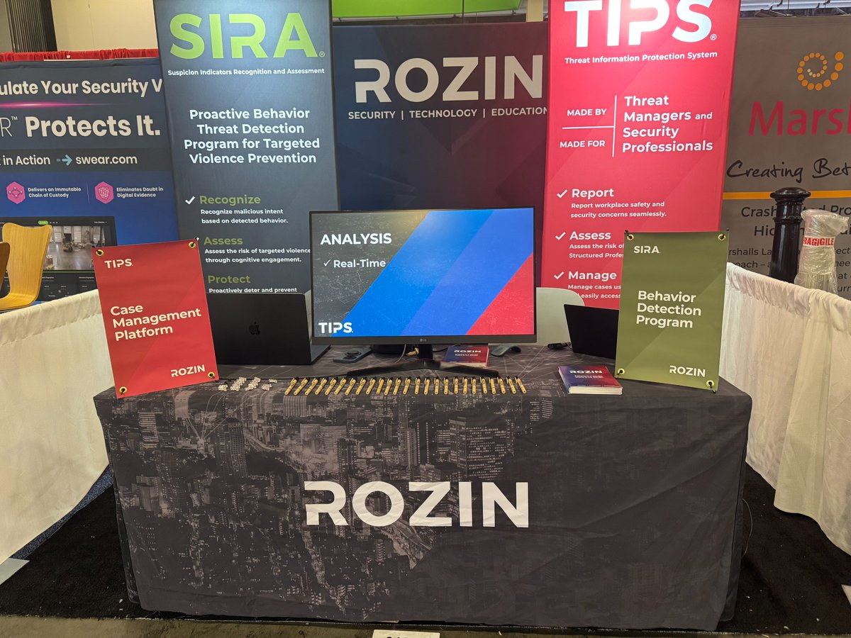 Rozin_Tech's tweet image. We’re proud to exhibit at the ISC West event in Las Vegas this week. The Rozin booth is set up and ready to go! If you are at the conference, please stop by booth #31088 to connect! 

#ISCWest
#TargetedViolencePrevention
#TIPS 
#RozinTechnologies
#SIRA