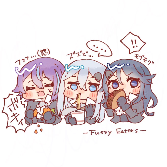 Fussy Eaters、面白すぎるよ……( っ'-')╮ =͟͟͞͞#イラスト #プロセカ #prsk_FA #1日1絵 #毎日投稿 #神代類 #宵崎奏 #星乃一歌  #エイプリルフール 