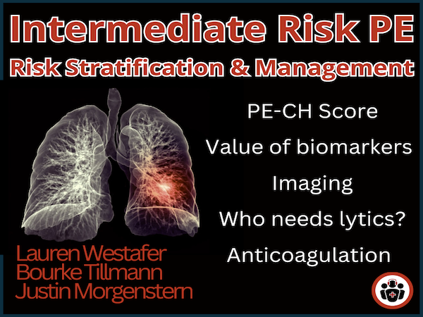 Anton Helman (@emcases) on Twitter photo How do you predict which intermediate-risk PE patients will suddenly deteriorate? What role do risk scores/biomarkers/imaging play? Indications for lytics? Cath interventions? <a href="/AnotherICUdoc/">AnotherICUdoc</a> <a href="/LWestafer/">Lauren Westafer, DO MPH MS</a> @Fist10EM.
Risk Stratification & Management:
emergencymedicinecases.com/intermediate-r…
#FOAMed How do you predict which intermediate-risk PE patients will suddenly deteriorate? What role do risk scores/biomarkers/imaging play? Indications for lytics? Cath interventions? <a href="/AnotherICUdoc/">AnotherICUdoc</a> <a href="/LWestafer/">Lauren Westafer, DO MPH MS</a> @Fist10EM.
Risk Stratification & Management:
emergencymedicinecases.com/intermediate-r…
#FOAMed