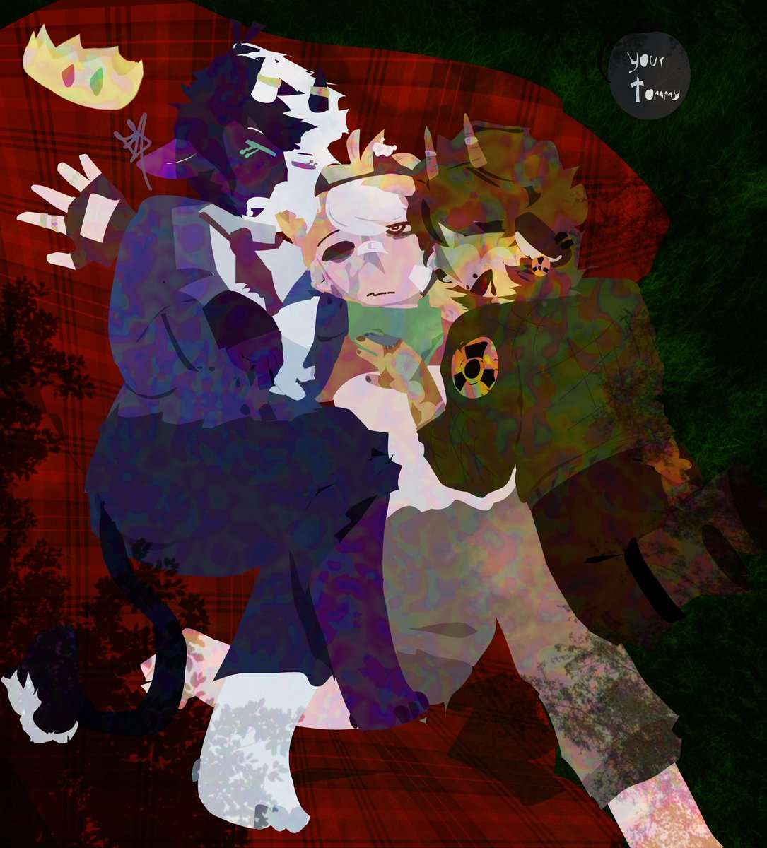 Paint_the_idiot's tweet image. Must’ve been the wind!!! *throws this at you balls and farts away*

Tags #dsmpfanart #bbhsmp #tubbofanart #ranboofanart #TOMMYINNIT #Benchtriofanart #benchtrio #beeduo #clingyduo #alliumduo #FąGGOTS