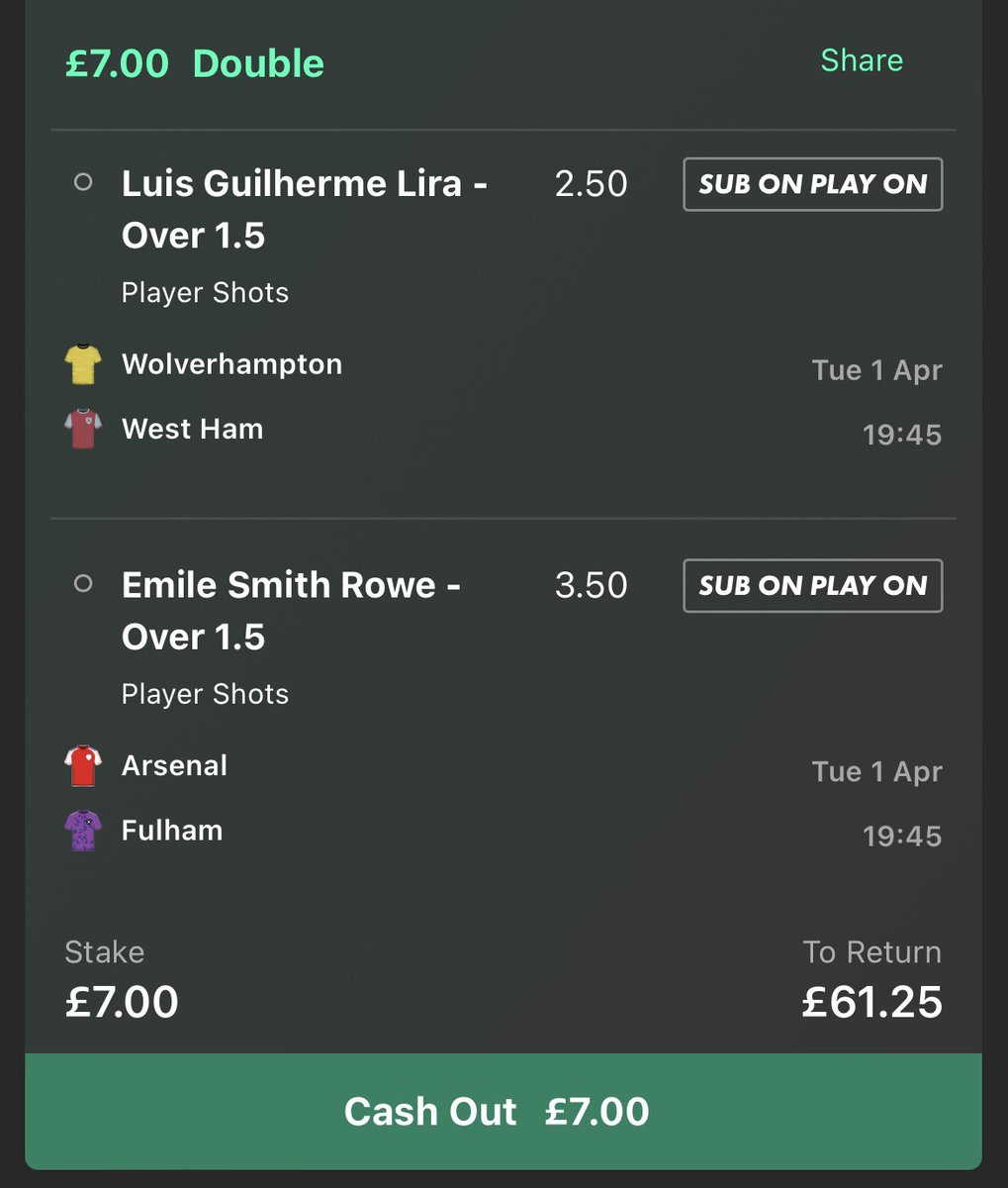 ⚽️Midweek Prem ⚽️

Nothing crazy on the stats to back this up. I personally think these two players are overpriced for 2 shots this evening. 

Small stakes advised bit of fun. 

#WestHam #Fulham #PremierLeague