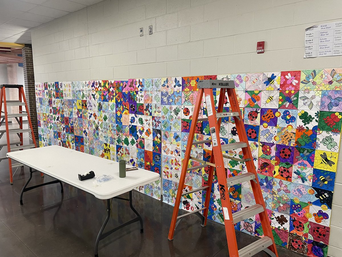 New collaborative wall art up today!  Thanks to our awesome helpers! <a href="/ElementaryPI/">P.I. Elementary</a>