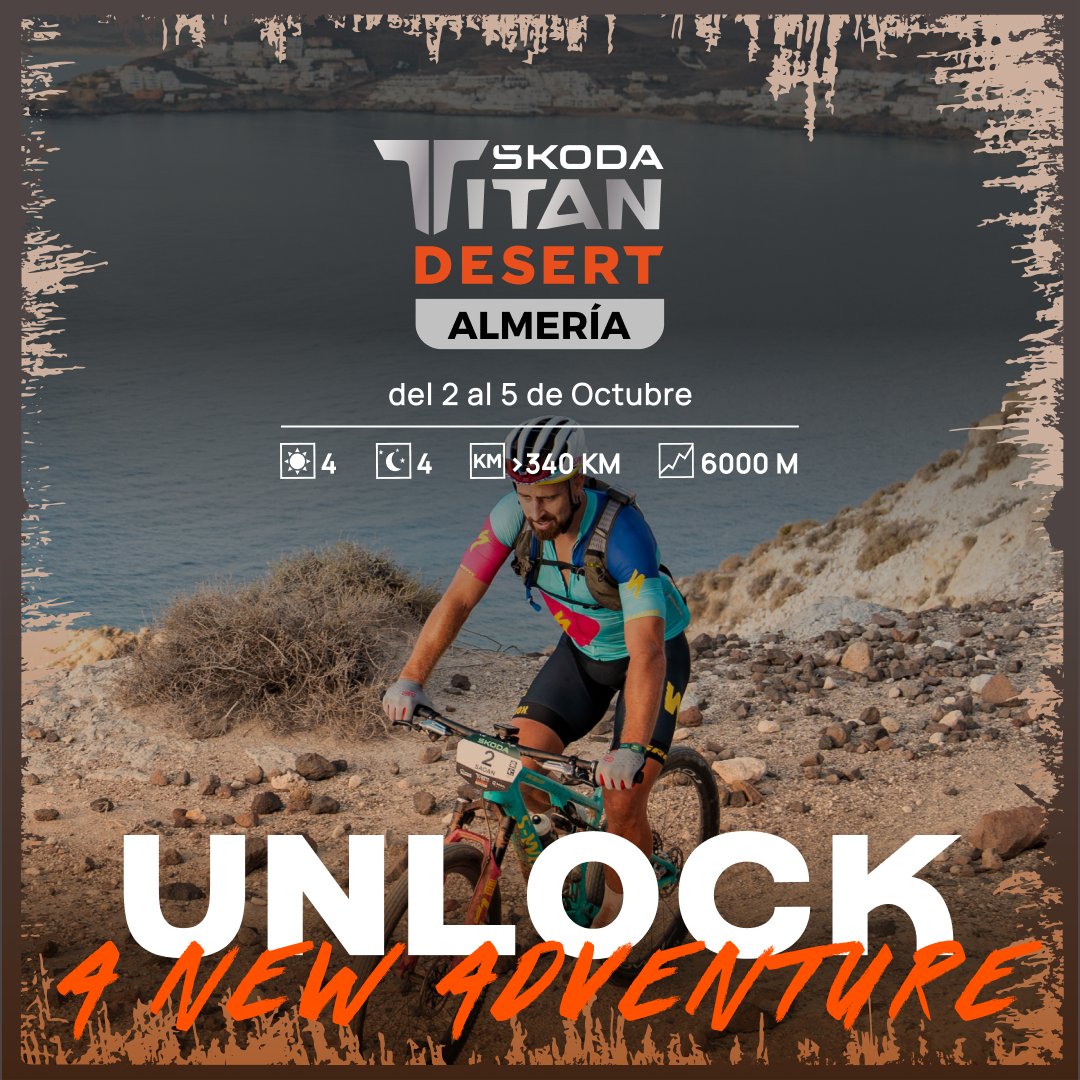 Titan Desert Almería 🏜️ ¡el desafío definitivo en el único desierto de Europa!

📆 Del 3 al 6 de octubre 2025
💥 Inscríbete con MASQUEBICI y asegura tu plaza por 845€. Además, aprovecha nuestros servicios de mecánica y transporte para que solo te preocupes por pedalear. 🚴