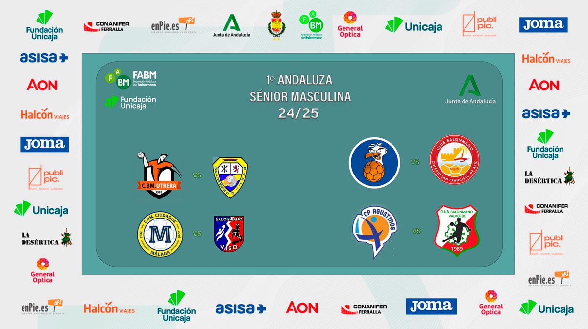⚔️ ¡Os dejamos los enfrentamientos de 𝐂𝐮𝐚𝐫𝐭𝐨𝐬 𝐝𝐞 𝐟𝐢𝐧𝐚𝐥 de Primera Andaluza Sénior Masculina! 

#BalonmanoAndalucía
