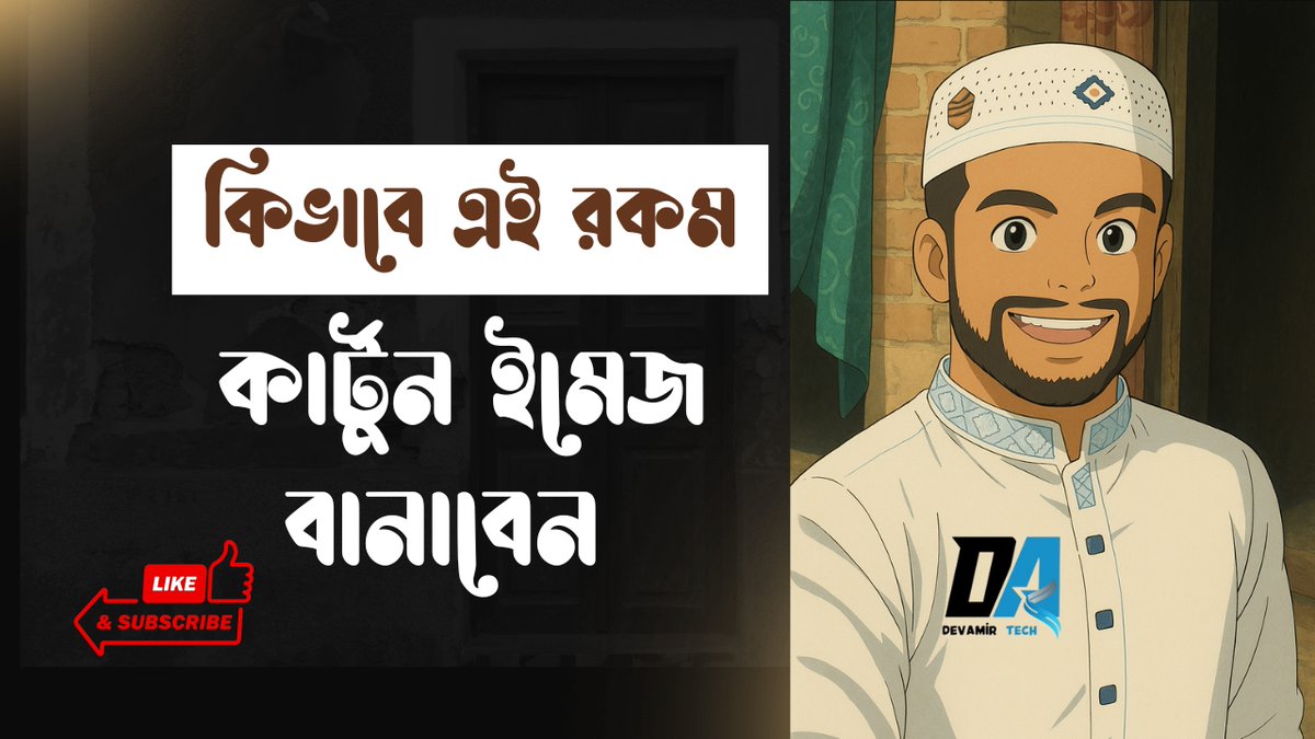 devamir74's tweet image. এক ক্লিকেই ভাইরাল কার্টুন ইমেজ বানান– ফ্রি টুল!  |  Bangla Tutorial 2025  |
-
Link- youtu.be/8yauXE8Jme8

#devamir74 #devamirtech #CreateCartoonImages #AIPhotoToCartoon #CartoonImageTutorial #BanglaCartoonTutorial #EasyCartoonMaker
#phototocartooneffect