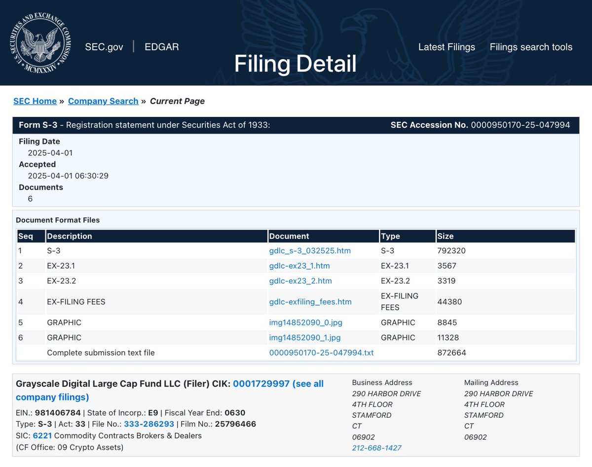 🚨BREAKING: Grayscale Files For Digital Large Cap Fund ETF with SEC, $ADA Included!