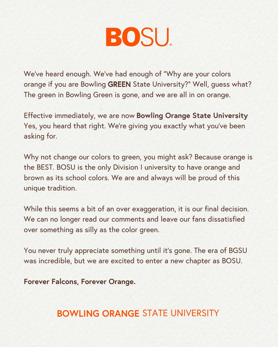 We hope you’re happy you got what you wanted. #BOSU