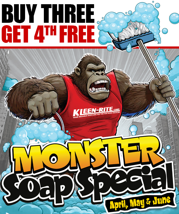 Now's your chance to stock up! Buy 3 self-serve soaps from the same brand and get a 4th pail absolutely free! You must put 4 of the same brand soaps in your cart to activate this special. https://www.kleen-ritecorp.comc-1399-monster-soap-special.aspx
