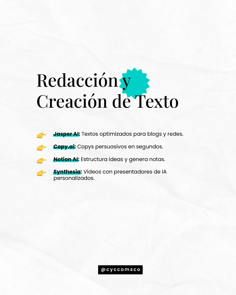 CYCcoms's tweet photo. La IA llegó 🤖 y transformó el contenido en redes 🚀 Pero, ¿puede reemplazar a quien la domina? 🧘🏻♂️
🔹 Crea, edita y optimiza como un pro con estas herramientas de IA.
¿Ya usas alguna? 👇
#IAparaMarketing #HerramientasIA #EstrategiaDigital #CreatividadIA #Automatización https://t.co/3iDHZmI1SN