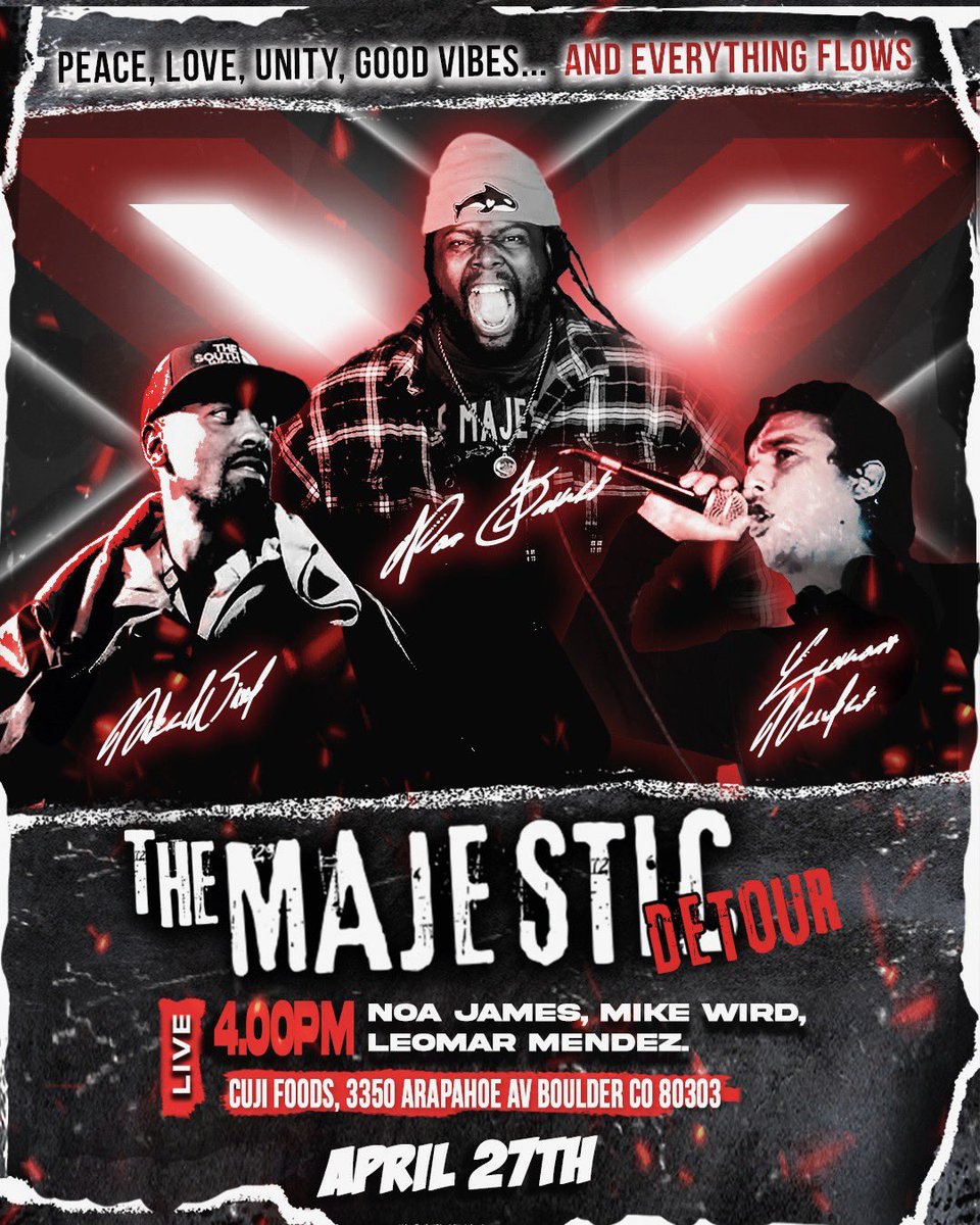 April 27th I’m in Boulder, Co!!!

Majestic Detour.