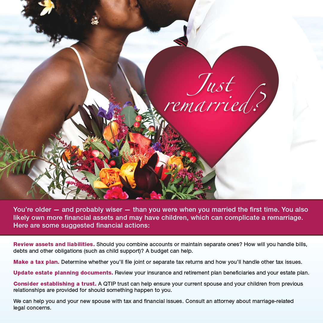 Getting remarried? Consider these financial aspects. #marriage #remarry #tax #FinanceTips
