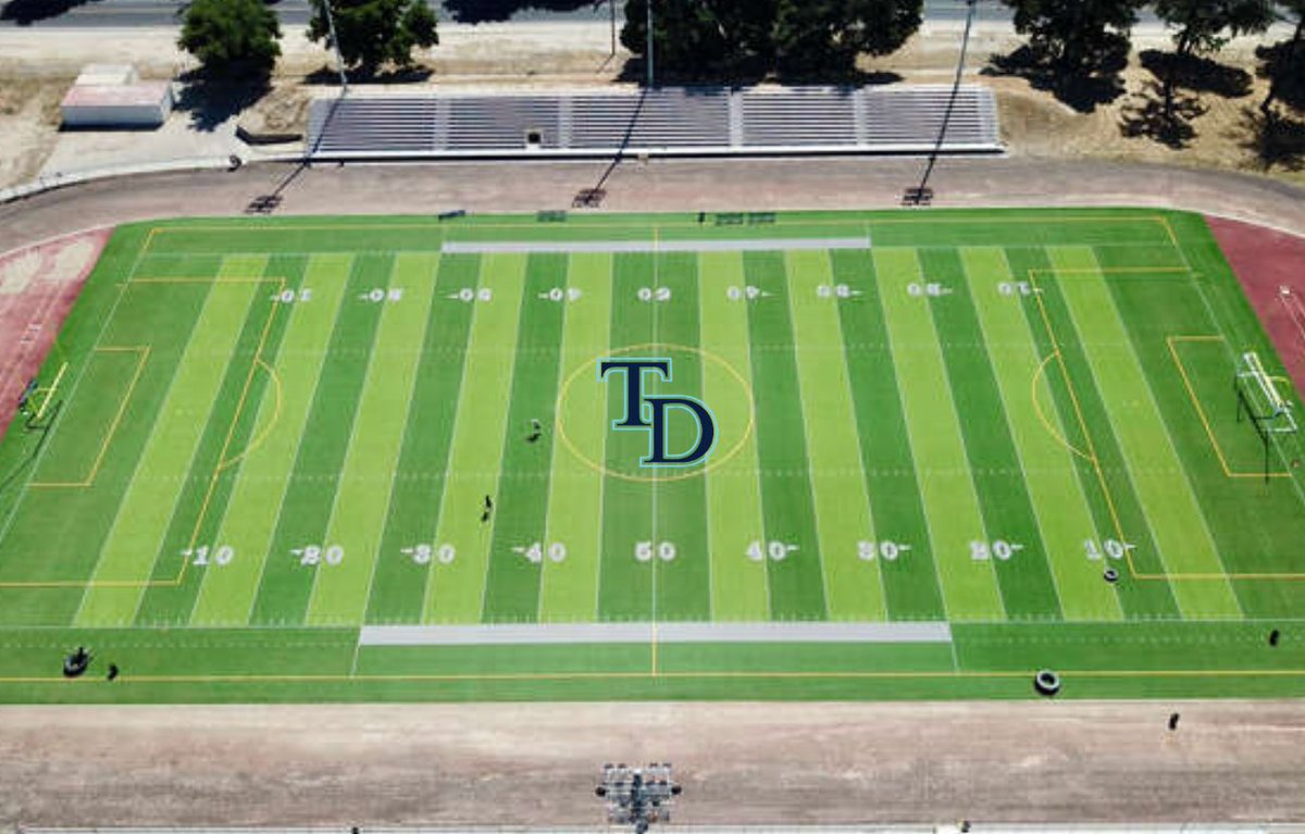 Thank you <a href="/tdboosters/">Downey Athletic Boosters</a> for funding our new TD logo in the center of Chuck Hughes Stadium!  Hoping to install the blue turf and new dome soon!