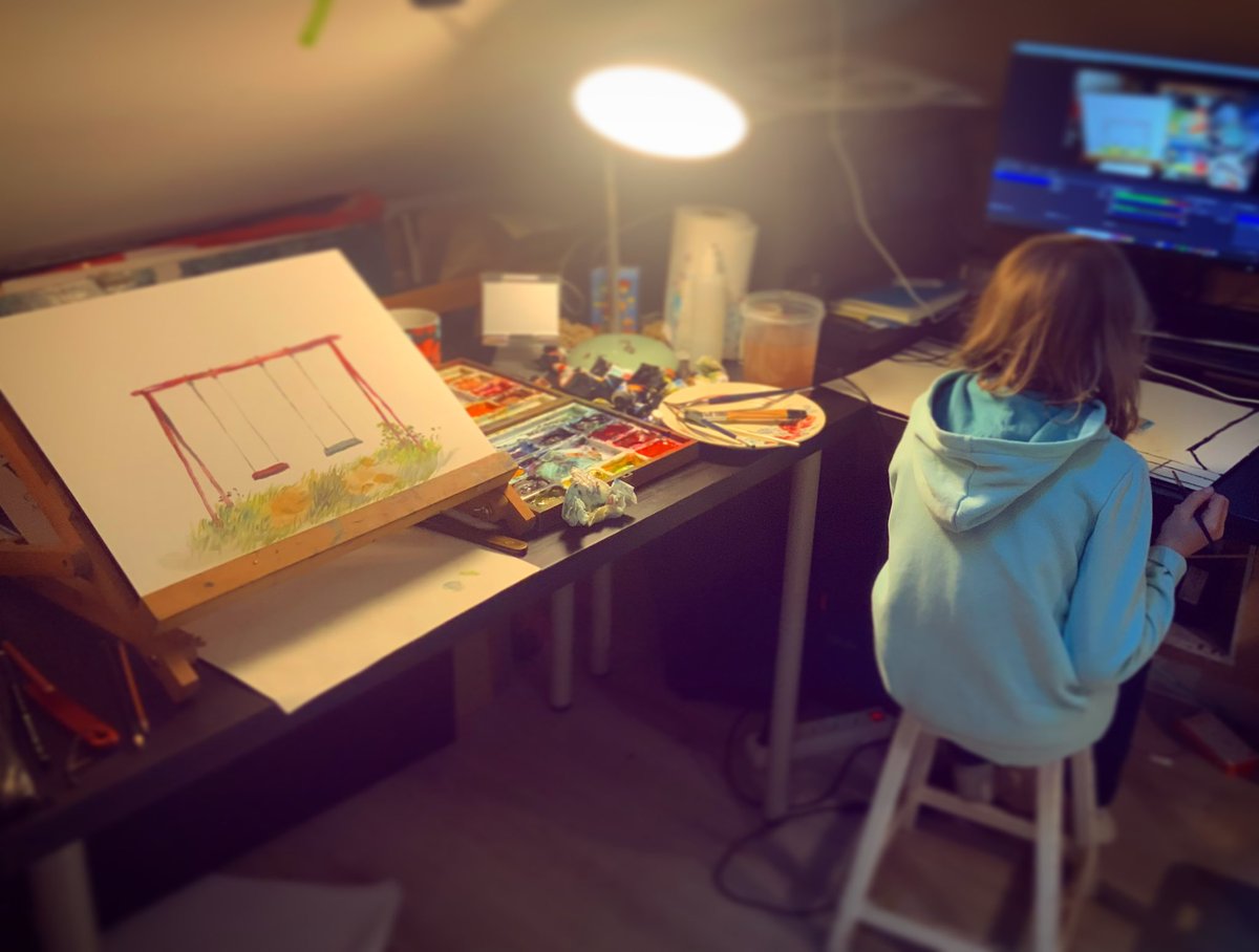 Cedric_Babouche's tweet image. As my daughter is painting beside me, I realize how much I love this.
Try to share this kind of moment through Al.
Creating is not just a selfish act but, above all, a sensitive sharing with others.
#aifree #watercolor #fatherdaughter