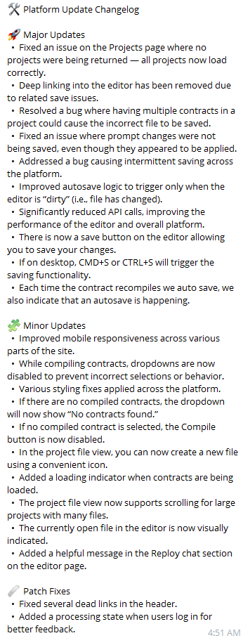 The list of dev logs and updates are pages long, but here's a quick summary 👇

• Improved mobile responsiveness
• Exhaustive list of bug fixes
• Improved editor overall performance
• Improved autosave logic &amp; save features

with much more...