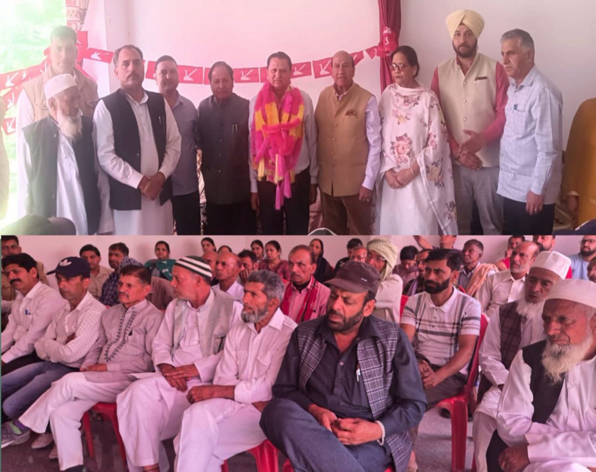 Tejinder013_NC's tweet photo. Attended a one-day workers’ meeting of @JKNC_ at Billawar alongside PP Jammu Rattan Lal Gupta Ji, Sheikh Bashir Ji, Bimla Luthra Ji, Pardeep Bali Ji, and Rakesh Singh Ji. Productive discussions on strengthening the party at the grassroots and addressing public concerns. @OmarAbdullah