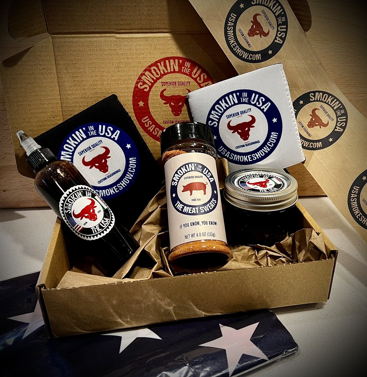 Smokin’ in the USA is giving away this beautiful Meat Sweats Kit. Tag, Like &amp; Share for you chance to win. No purchase necessary 1 entry for every share, like &amp; post. 5 entries with every purchase. Winner will be picked on May 4th. Good luck