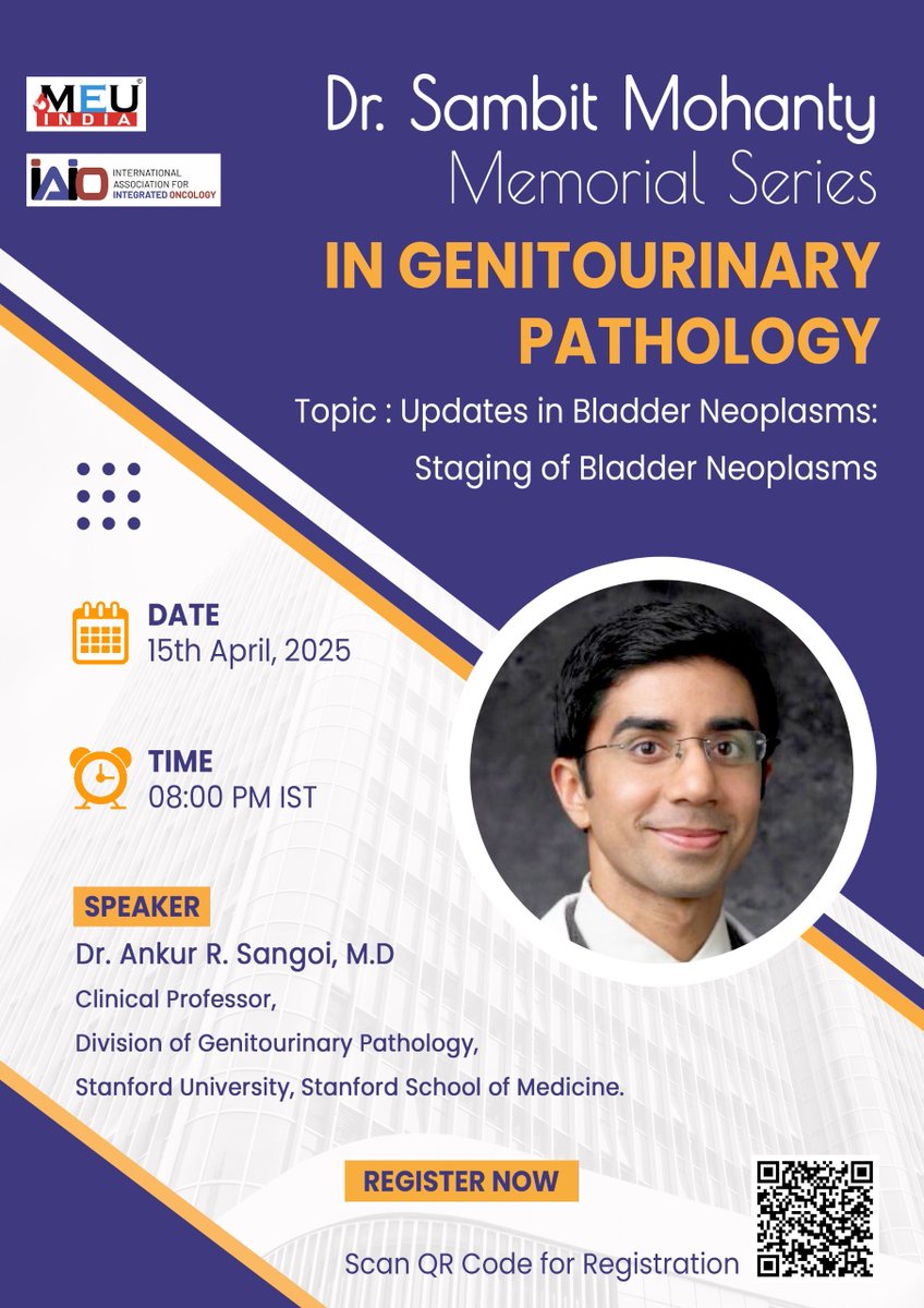 #GUpath peeps:
On behalf of Drs. Sanjay Bedi &amp; Anandi Lobo, I'm honored to announce a new lecture series in memory of "bhai" Dr. Sambit Mohanty🥰

⏬registration info below⏬

yours truly will be giving first talk🙏🏼