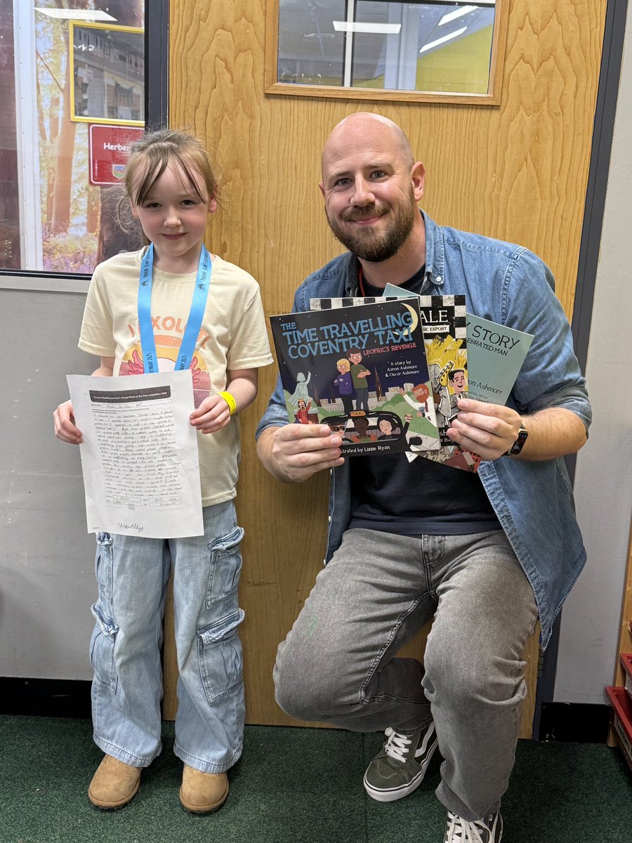 Aaron Ashmore (@aaronashmore8) on Twitter photo Had the pleasure of visiting Maisie, our overall winner of the <a href="/CoventryBS/">Coventry Building Society</a> Young Writer of the Year competition at Joseph Cash Primary School!
Maisie’s story was so fun and it was great to visit her class to pass on my congrats and share some of my tips of being a writer! Had the pleasure of visiting Maisie, our overall winner of the <a href="/CoventryBS/">Coventry Building Society</a> Young Writer of the Year competition at Joseph Cash Primary School!
Maisie’s story was so fun and it was great to visit her class to pass on my congrats and share some of my tips of being a writer!