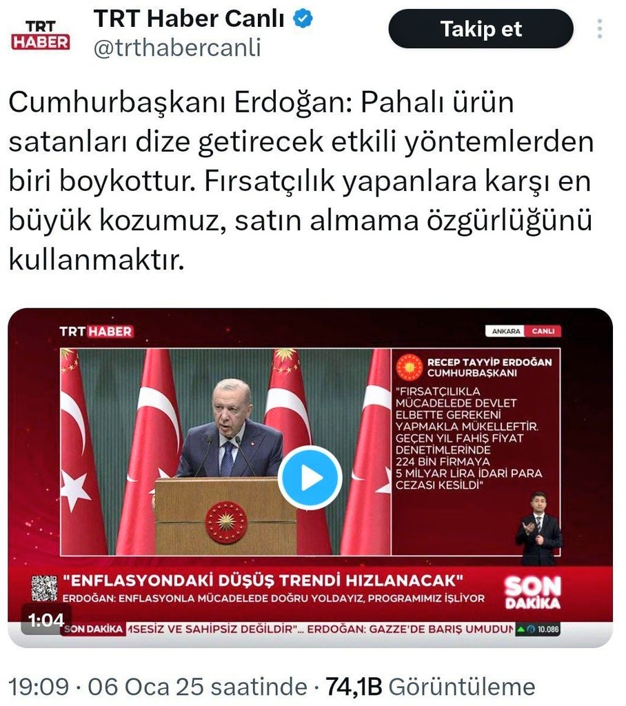 TurgayBilge's tweet photo. Hepimizi,
devletimizin yayın organı TRT'de daha 3 ay önce yayımlanan "Sayın Cumhurbaşkanı"nın yaptığı boykot çağrısına uymaya çağırıyorum.
Satın almama özgürlüğümüzü sonuna kadar kullanalım! https://t.co/trtBb1FcfA