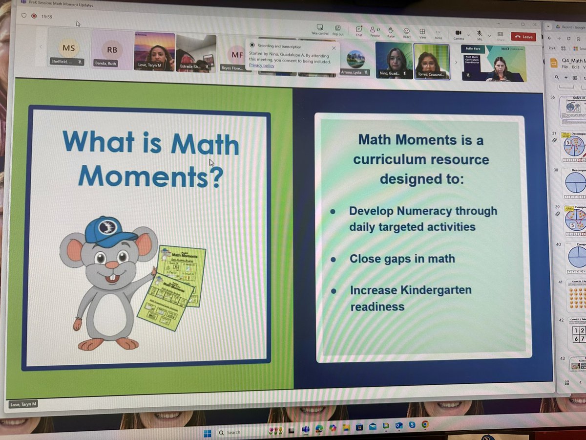 JulieFore21's tweet photo. Our PreK teachers have opportunities this week to attend regional virtual trainings with their PreK Specialists about Math Moments. What a joy hearing PreK teachers discussing numeracy and hearing how they are exposing our youngest learners to intentional math & problem solving! 🤩 #DallasISDPreK @Dallasacademics @disdstemmath @AaronDaffern @DrElenaSHill @MurilloDebbie1