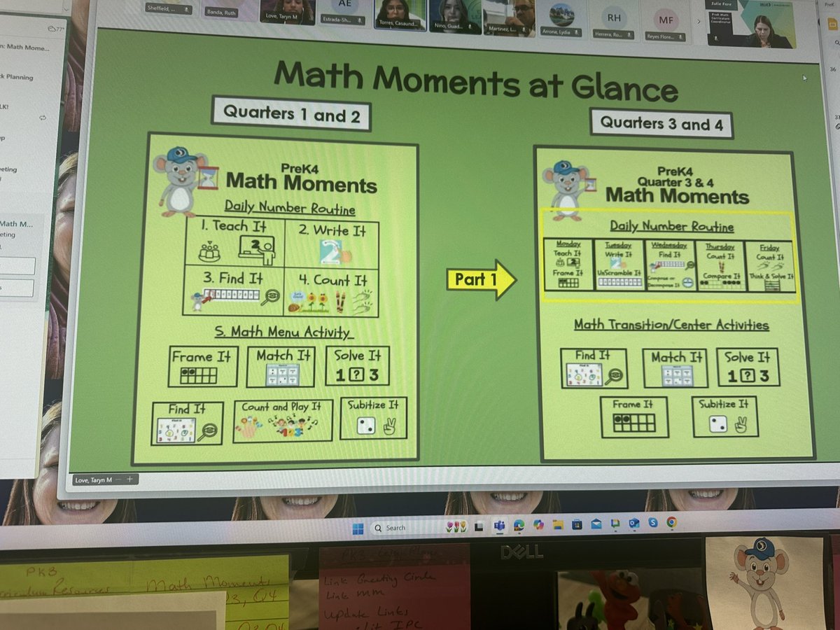 JulieFore21's tweet photo. Our PreK teachers have opportunities this week to attend regional virtual trainings with their PreK Specialists about Math Moments. What a joy hearing PreK teachers discussing numeracy and hearing how they are exposing our youngest learners to intentional math & problem solving! 🤩 #DallasISDPreK @Dallasacademics @disdstemmath @AaronDaffern @DrElenaSHill @MurilloDebbie1