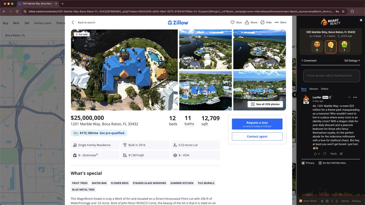<a href="/natemcgrady/">Nate</a> You posted it. We built it. Roast Realty is now live! 🔥🏡 Drop savage comments on any Zillow listing using our free Chrome extension. Because some homes deserve to be humbled. 👉 roastrealty.com