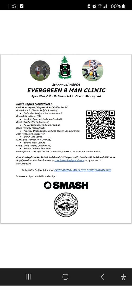 8 man football coaches clinic in Washington state!